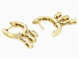 White Zircon 18k Yellow Gold Over Silver Charm Huggie Earrings 1.37ctw
