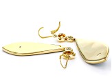 Multi-Color Abalone Shell 18k Yellow Gold Over Silver Drop Earrings 2.69ctw