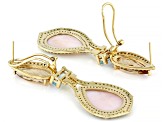 Pink Mother-of-Pearl 18k Yellow Gold Over Silver Seahorse Earrings 13.12ctw