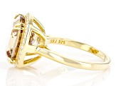 Champagne Quartz and White Zircon 18k Yellow Gold Over Silver Ring 5.75ctw