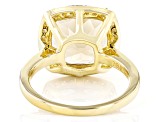 Champagne Quartz and White Zircon 18k Yellow Gold Over Silver Ring 5.75ctw