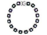 Multi-Color Peacock Quartz & White Zircon Rhodium Over Brass Bracelet 25.00ctw