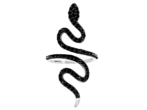 Black Spinel Rhodium Over Sterling Silver Ring 1.15ctw