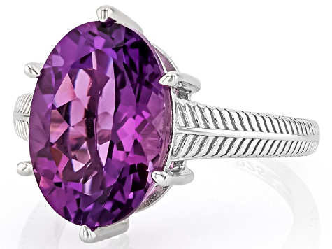 Canela Amethyst Rhodium Over Sterling Silver Ring 4.60ct - RST047