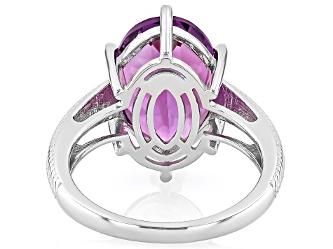 Canela Amethyst Rhodium Over Sterling Silver Ring 4.60ct - RST047