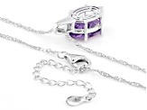 Purple Canela Amethyst Rhodium Over Sterling Silver Pendant with Chain 4.95ct