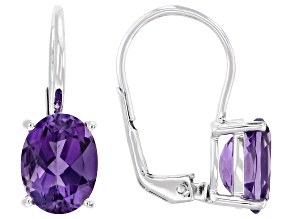 Canela Amethyst Rhodium Over Sterling Silver Earrings 2.88ctw