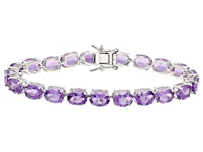 Canela Amethyst Rhodium Over Sterling Silver Bracelet 24.84ctw