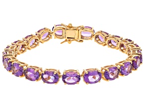 Canela Amethyst 18k Yellow Gold Over Sterling Silver Bracelet 23.10ctw