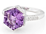 Lavender Amethyst Rhodium Over Sterling Silver Ring 3.79ctw