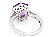 Lavender Amethyst Rhodium Over Sterling Silver Ring 3.79ctw