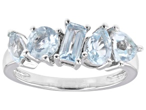 Sky Blue Topaz Rhodium Over Sterling Silver Ring 1.80ctw