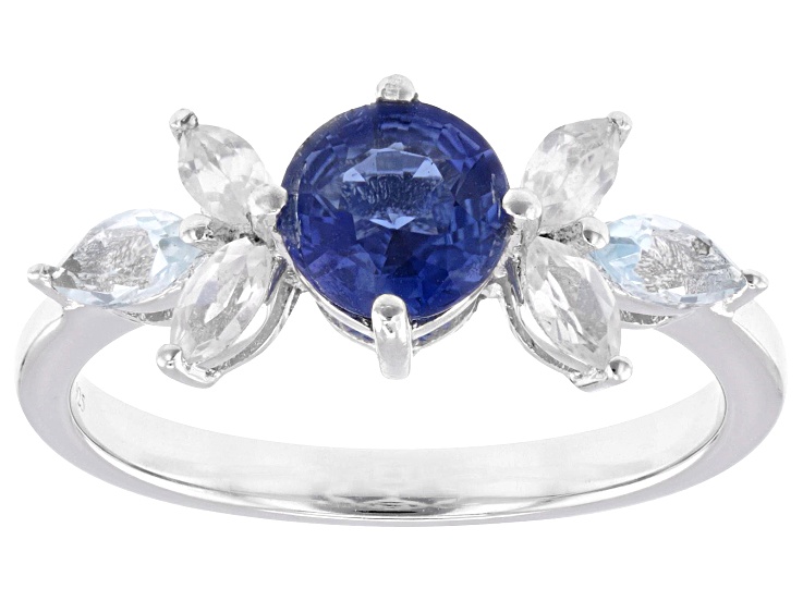 Blue Kyanite Rhodium Over Sterling Silver Ring 1.62ctw - RST079 | JTV