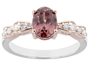Blush Zircon Rhodium & 18K Rose Gold Over Sterling Silver Ring 1.68ctw