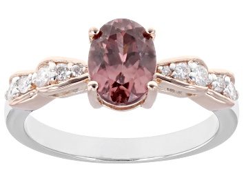 Picture of Blush Zircon Rhodium & 18K Rose Gold Over Sterling Silver Ring 1.68ctw