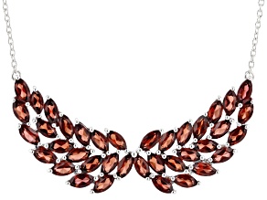 Red Garnet Rhodium Over Sterling Silver Necklace 9.69ctw