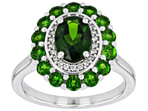 Chrome Diopside Rhodium Over Sterling Silver Ring 2.15ctw