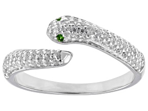 White Zircon Rhodium Over Sterling Silver Ring 0.55ctw