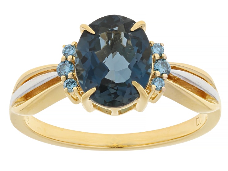 London Blue Topaz Rhodium and 18k Yellow Gold Over Sterling Ring 1.93ctw