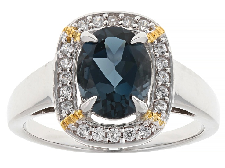 London Blue Topaz Rhodium and 18k Yellow Gold Over Sterling Ring 1.85ctw