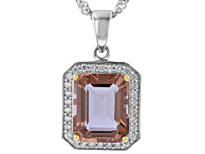 Color Change Zandrite(R) Rhodium & 18K Yellow Gold Over Silver Pendant With Chain 4.27ctw