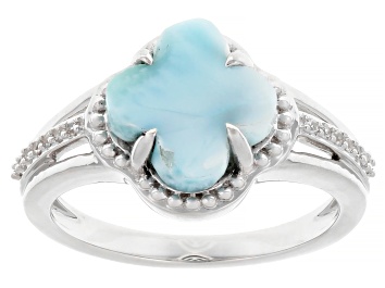 Blue Larimar Sterling Silver Solitaire Ring - CTB1158 | JTV