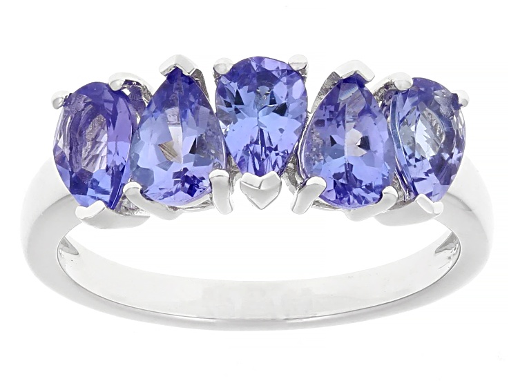 Blue Tanzanite Rhodium Over Sterling Silver Ring 1.55ctw - RST136