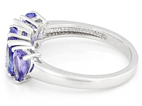 Blue Tanzanite Rhodium Over Sterling Silver Ring 1.55ctw - RST136 | JTV
