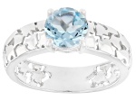 Sky Blue Topaz Rhodium Over Sterling Silver Cobblestone Ring 1.27ct
