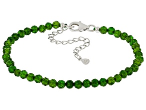 Green Chrome Diopside Sterling Silver Beaded Bracelet 20.00ctw