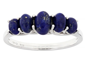 Picture of Lapis Lazuli Rhodium Over Sterling Silver Ring