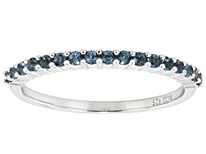 London Blue Topaz Rhodium Over Sterling Silver Band Ring 0.27ctw