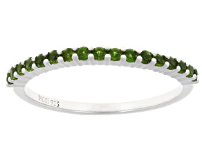 Chrome Diopside Rhodium Over Sterling Silver Band Ring .27ctw