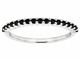 Black Spinel Rhodium Over Sterling Silver Band Ring 0.27ctw