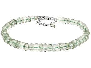 Green Prasiolite Rhodium Over Sterling Silver Bracelet.