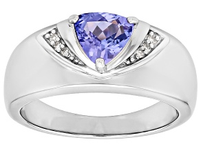 Tanzanite Platinum Over Sterling Silver Ring 0.81ctw