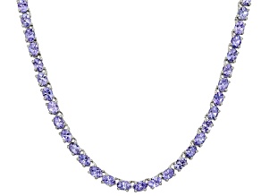 Blue Tanzanite Platinum Over Sterling Silver Necklace 16.79ctw