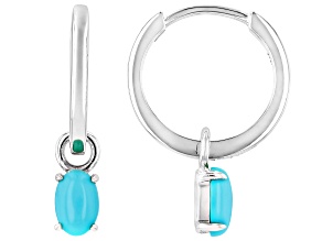 Blue Sleeping Beauty Turquoise Rhodium Over Sterling Silver Earrings