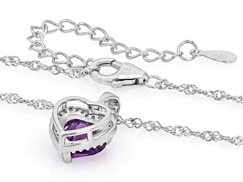 ワダツミネックレス Purple African Amethyst Rhodium Over Sterling Silver Pendant with