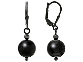 Black Spinel Rhodium Over Sterling Silver Earrings 15.00ctw