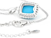 Sleeping Beauty Turquoise Rhodium Over Sterling Silver Pendant with Chain