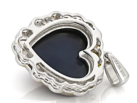 Purple Drusy Quartz Rhodium and 18K yellow Gold Over Sterling Silver Pendant 6.84ctw