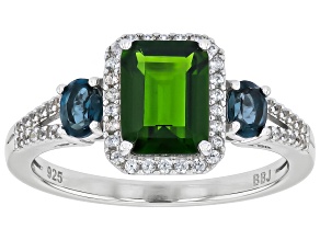 Chrome Diopside Rhodium Over Sterling Silver Ring 1.94ctw