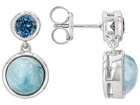 Blue Larimar Rhodium Over Sterling Silver Ring 1.36ctw - RST1024 | JTV