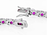 Red Lab Created Ruby Rhodium Over Sterling Silver Bracelet 6.80ctw
