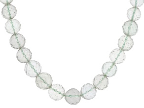 Green Prasiolite Rhodium Over Sterling Silver Necklace