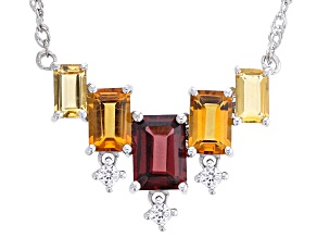 Red Garnet Platinum Over Sterling Silver Necklace 2.79ctw