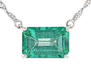 Emerald Glow Topaz Rhodium Over Sterling Silver Necklace 3.96ctw