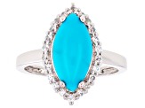 Sleeping Beauty Turquoise Rhodium Over Sterling Silver Ring 0.43ctw