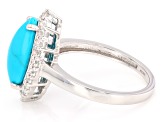 Sleeping Beauty Turquoise Rhodium Over Sterling Silver Ring 0.43ctw